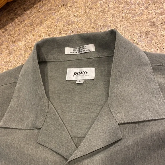 Pavo by Lastrada Men’s Short Sleeve Large Polyester Green Shirt Buttons - Picture 3 of 17